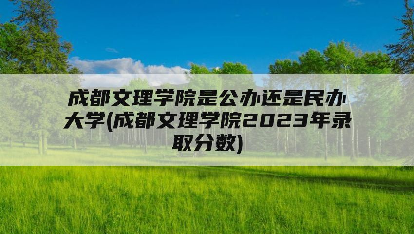 成都文理学院是公办还是民办大学(成都文理学院2023年录取分数)